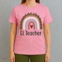 El Teacher Rainbow Heart T-Shirt thumb 4