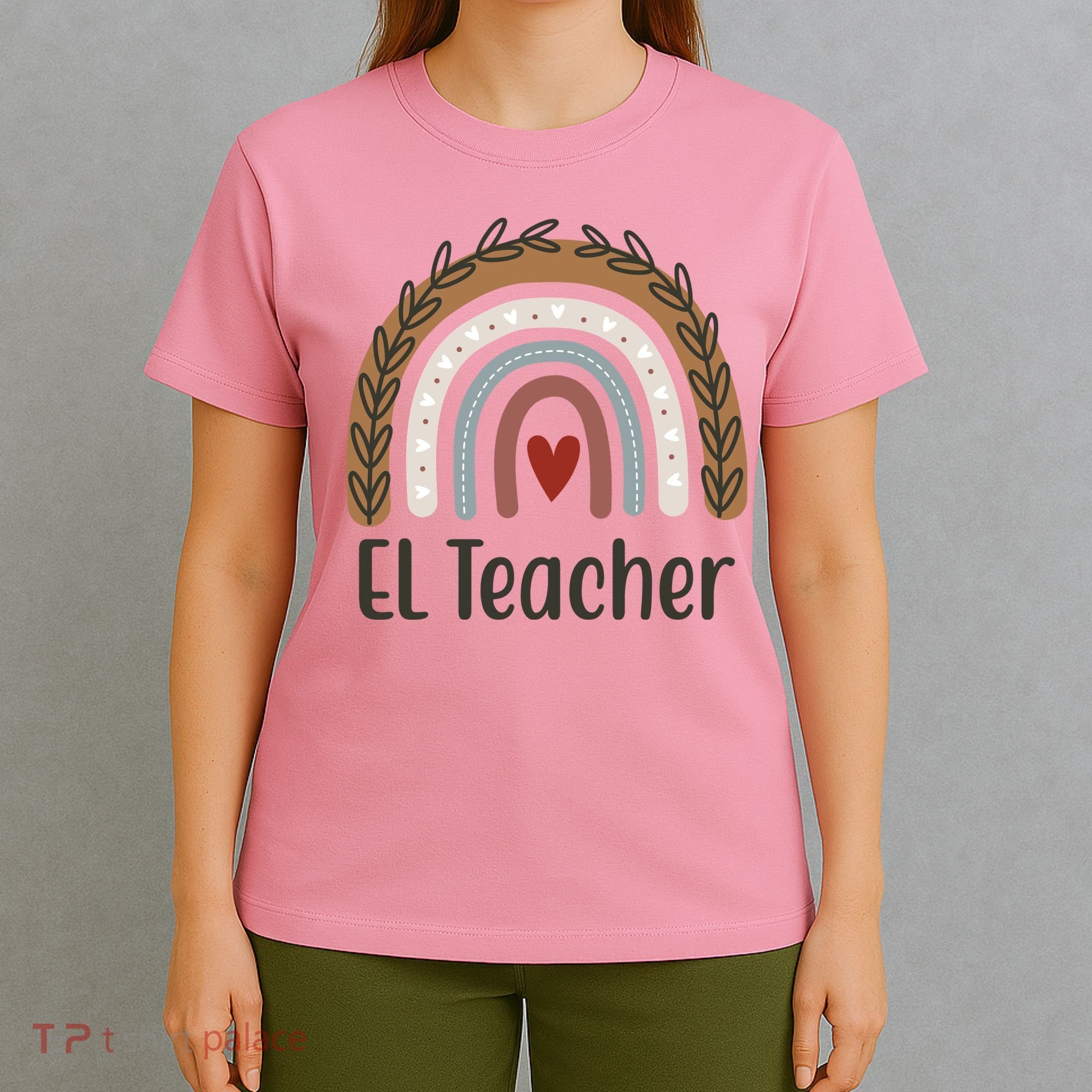 El Teacher Rainbow Heart T-Shirt