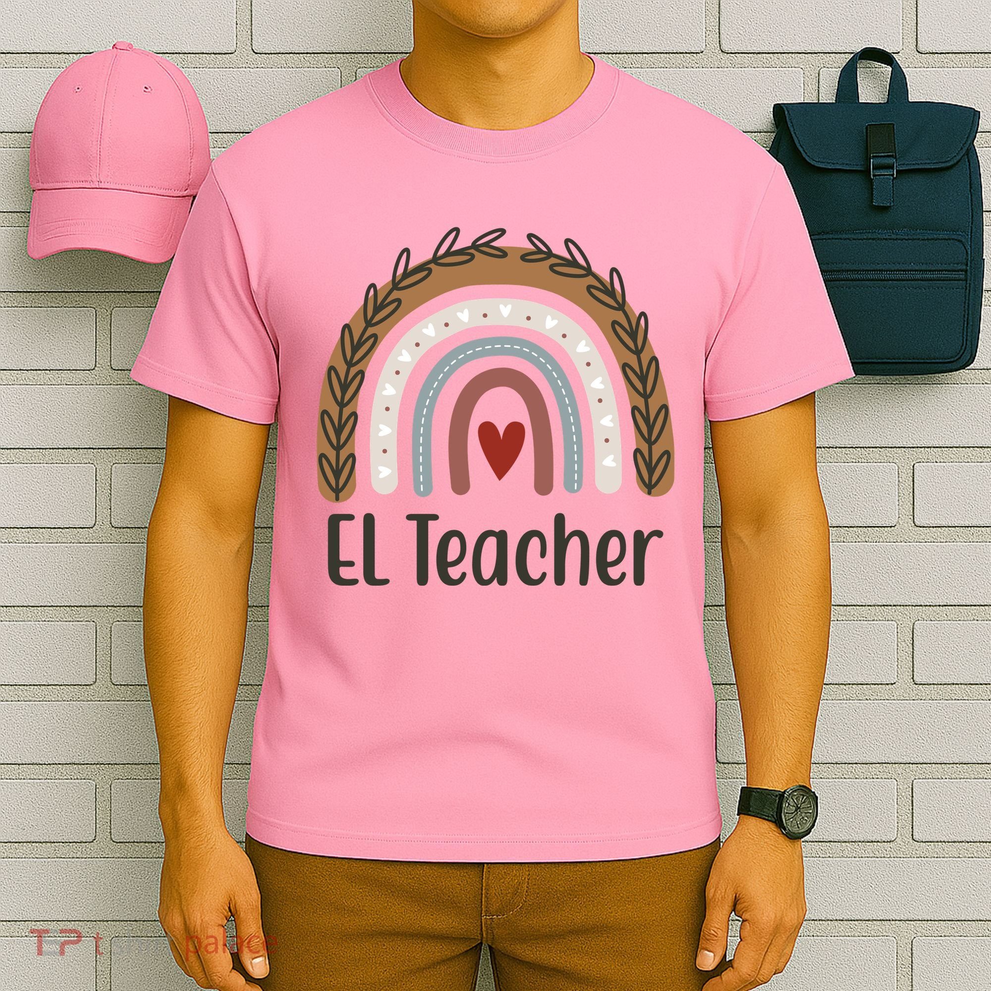 El Teacher Rainbow Heart T-Shirt