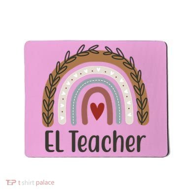 El Teacher Rainbow Heart Mousepad