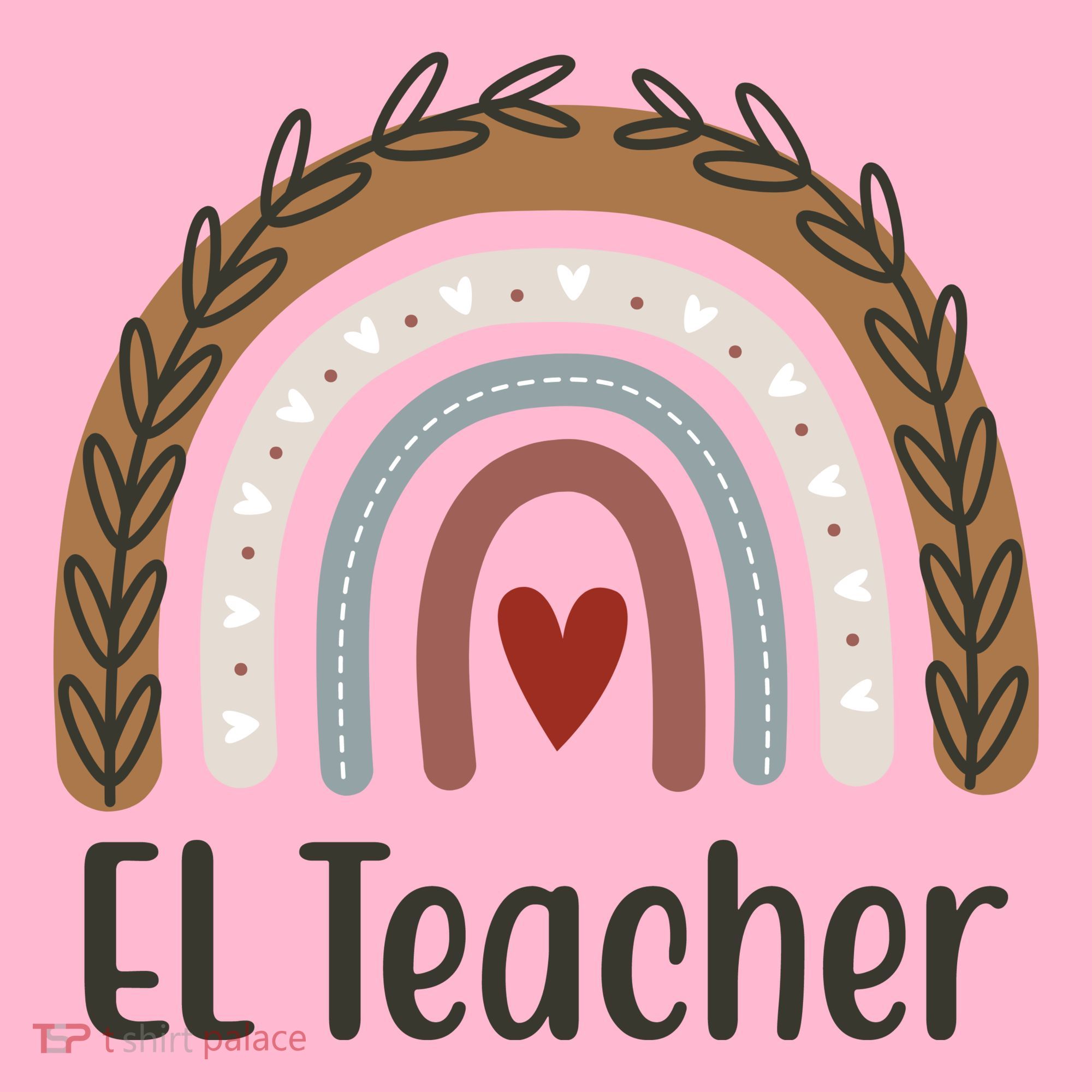 El Teacher Rainbow Heart Mousepad