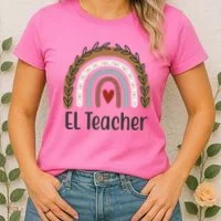 El Teacher Rainbow Heart Women's T-Shirt thumb 2