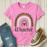 El Teacher Rainbow Heart Women's T-Shirt thumb 3