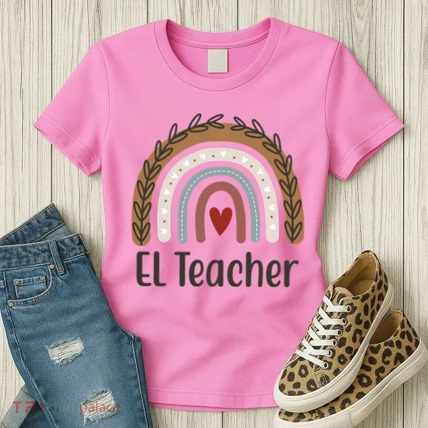 El Teacher Rainbow Heart Women's T-Shirt