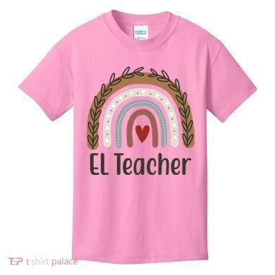 El Teacher Rainbow Heart Kids T-Shirt