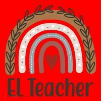 El Teacher Rainbow Heart Santa Hat thumb 1