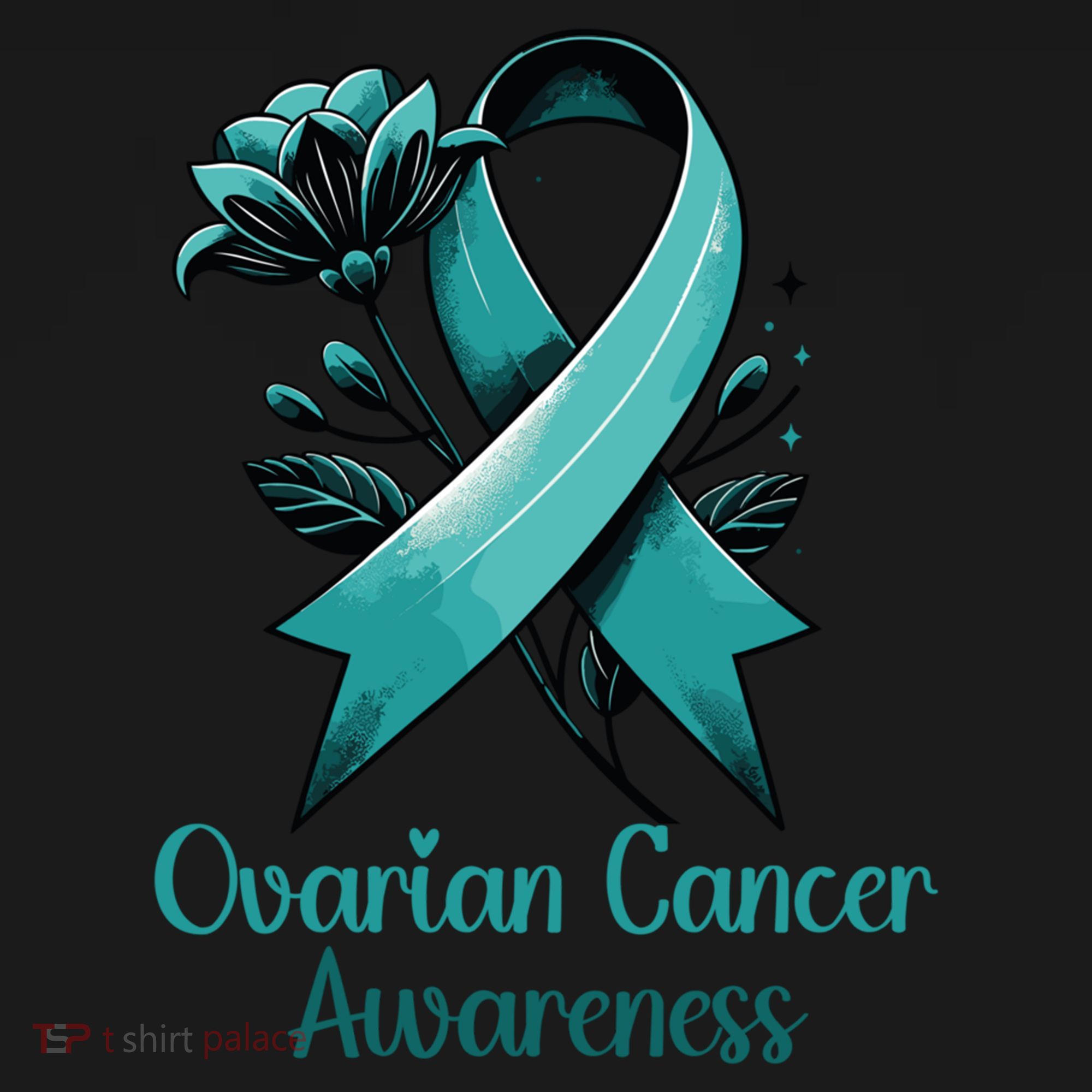 Elegant Teal Ribbon For Ovarian Cancer Awareness Cute Gift Women's Hoodie