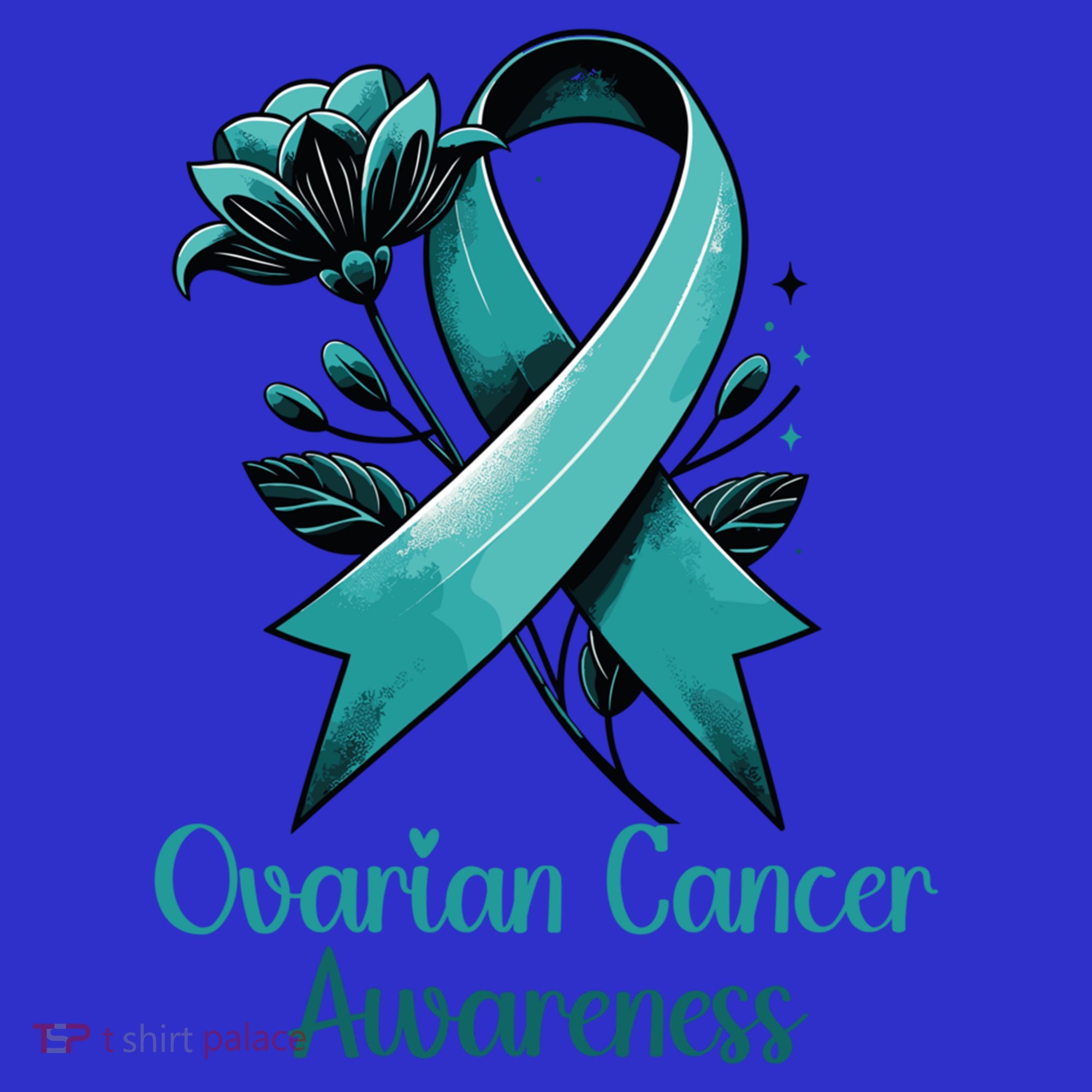 Elegant Teal Ribbon For Ovarian Cancer Awareness Cute Gift Sweatshirt