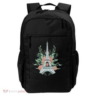 Eiffel Tower Rose Floral Backpack