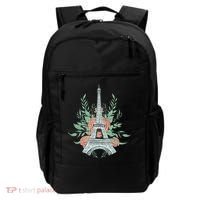 Eiffel Tower Rose Floral Backpack thumb 0