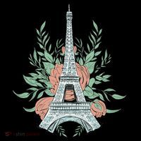 Eiffel Tower Rose Floral Backpack thumb 2
