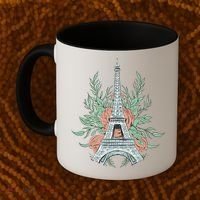 Eiffel Tower Rose Floral Coffee Mug thumb 2