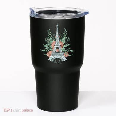 Eiffel Tower Rose Floral Tumbler