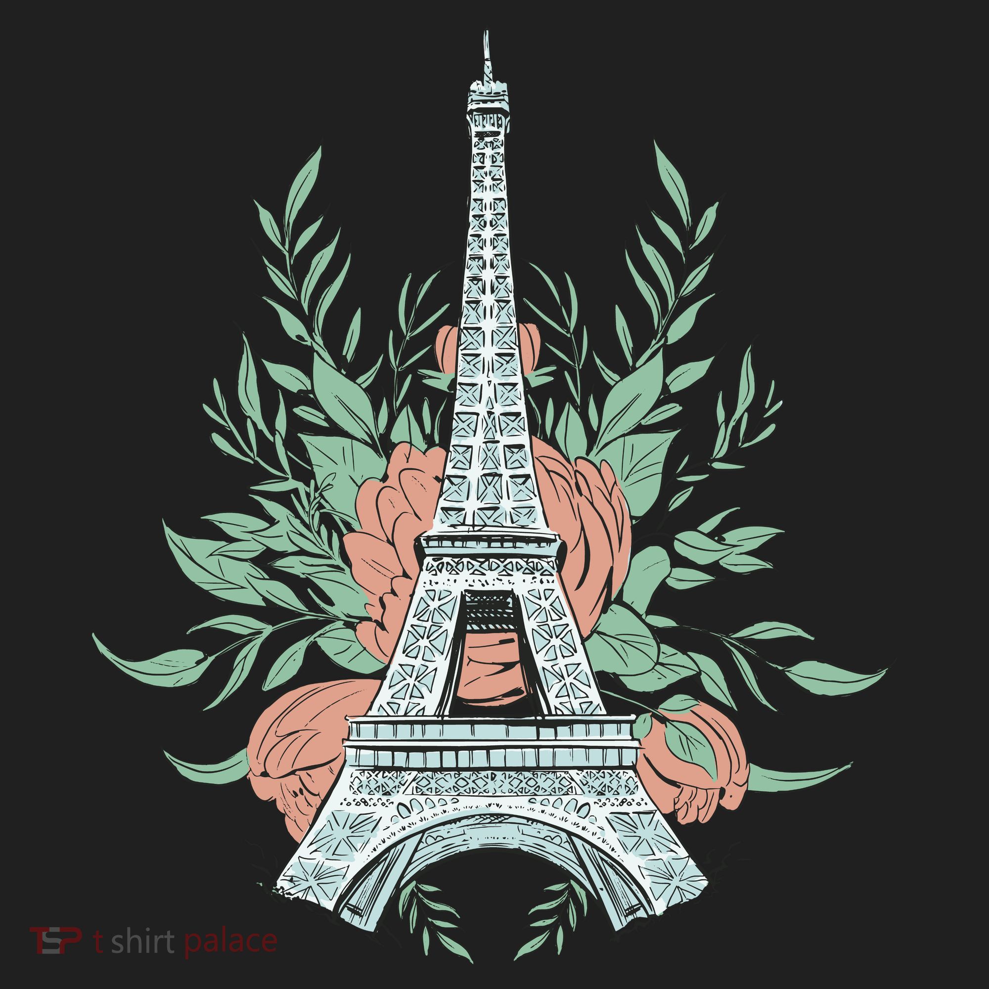 Eiffel Tower Rose Floral Tumbler