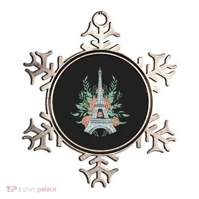 Eiffel Tower Rose Floral Ornament