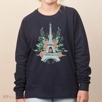 Eiffel Tower Rose Floral Women's Sweatshirt thumb 0