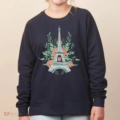 Eiffel Tower Rose Floral Women's Sweatshirt