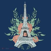 Eiffel Tower Rose Floral Hoodie thumb 7