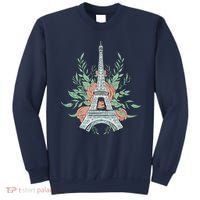Eiffel Tower Rose Floral Sweatshirt thumb 0