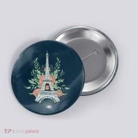 Eiffel Tower Rose Floral Button thumb 0