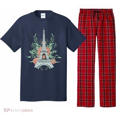 Eiffel Tower Rose Floral Pajama Set