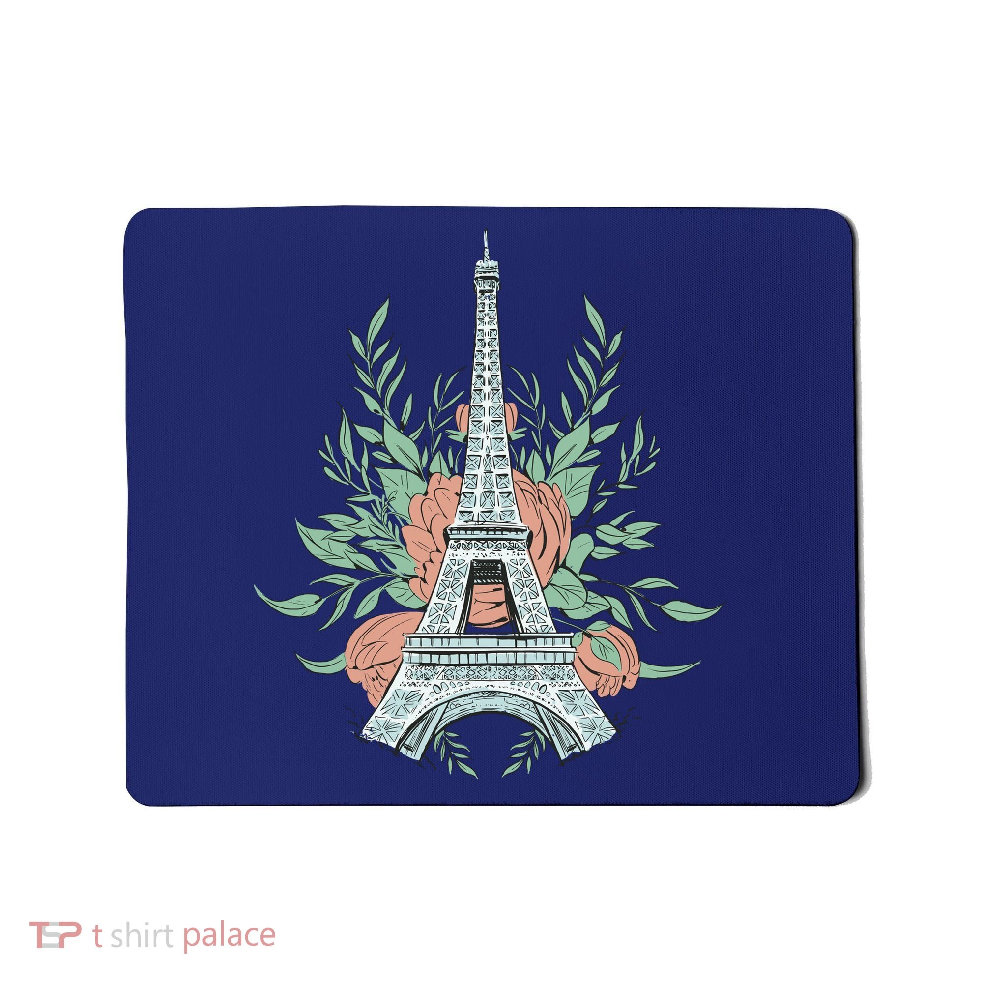 Eiffel Tower Rose Floral Mousepad
