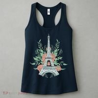 Eiffel Tower Rose Floral Women's Tank Top thumb 3