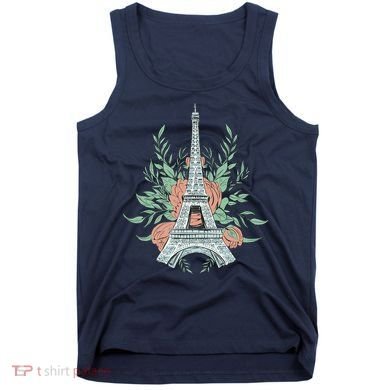Eiffel Tower Rose Floral Tank Top