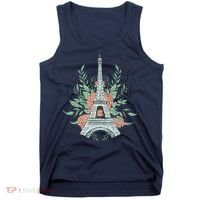 Eiffel Tower Rose Floral Tank Top thumb 0