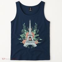 Eiffel Tower Rose Floral Tank Top thumb 2