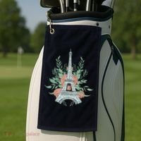 Eiffel Tower Rose Floral Golf Towel thumb 2