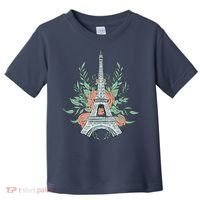 Eiffel Tower Rose Floral Toddler T-Shirt thumb 0