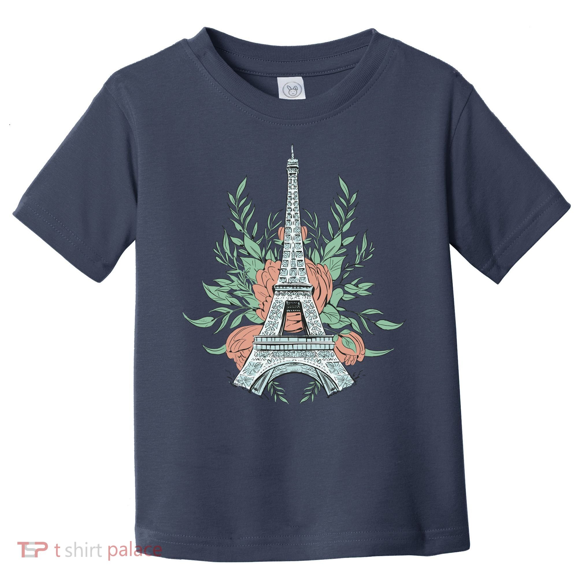 Eiffel Tower Rose Floral Toddler T-Shirt