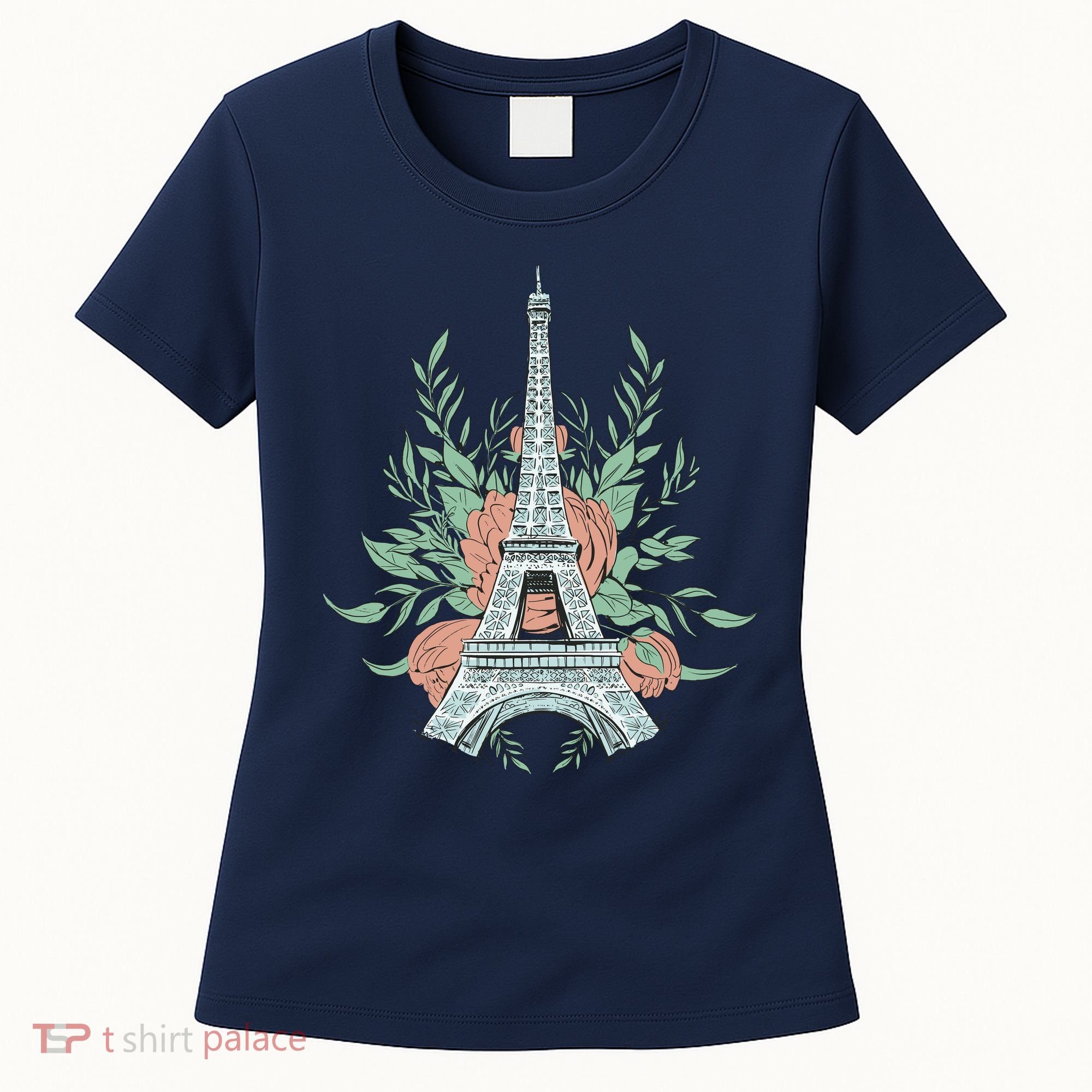 Eiffel Tower Rose Floral Women's T-Shirt