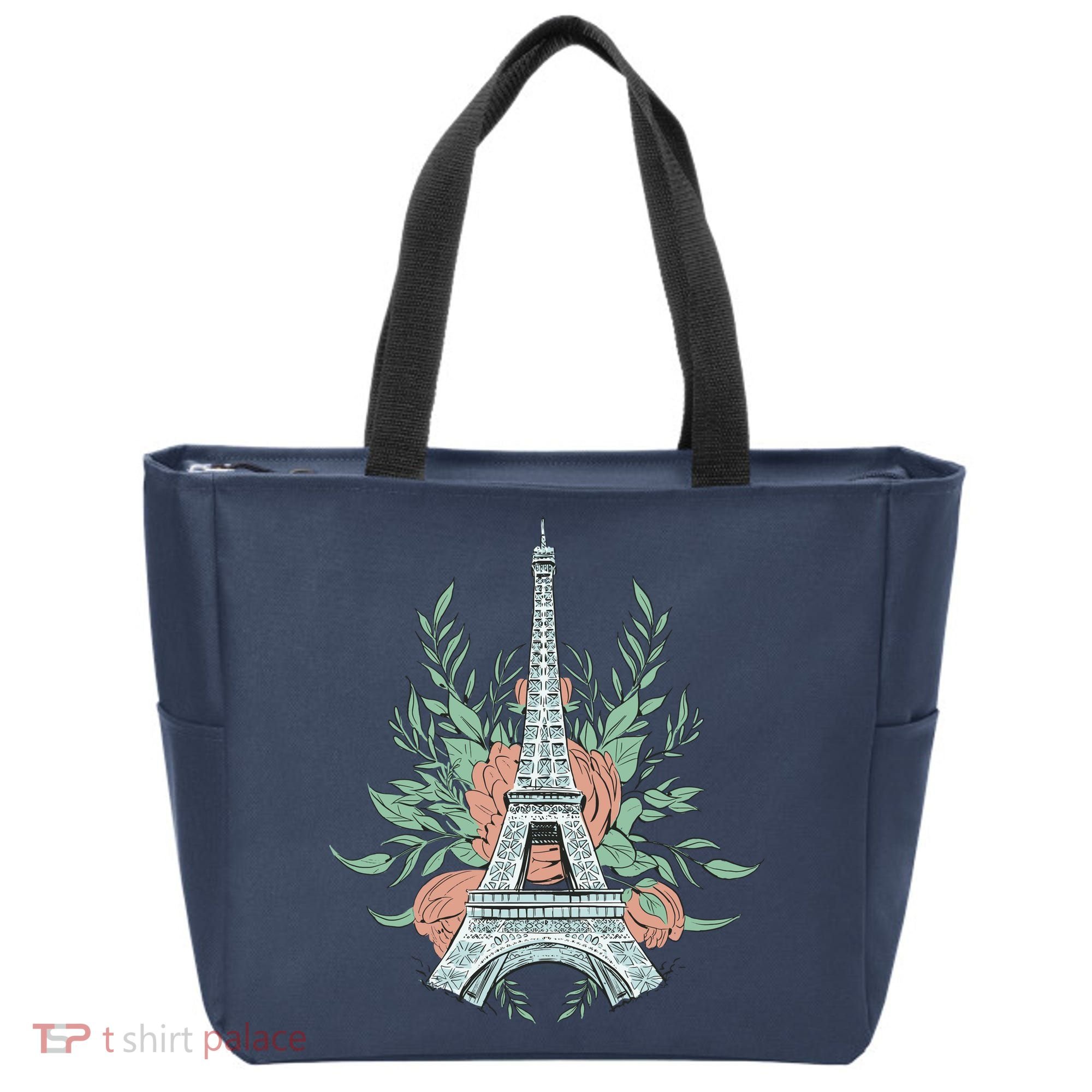 Eiffel Tower Rose Floral Bag