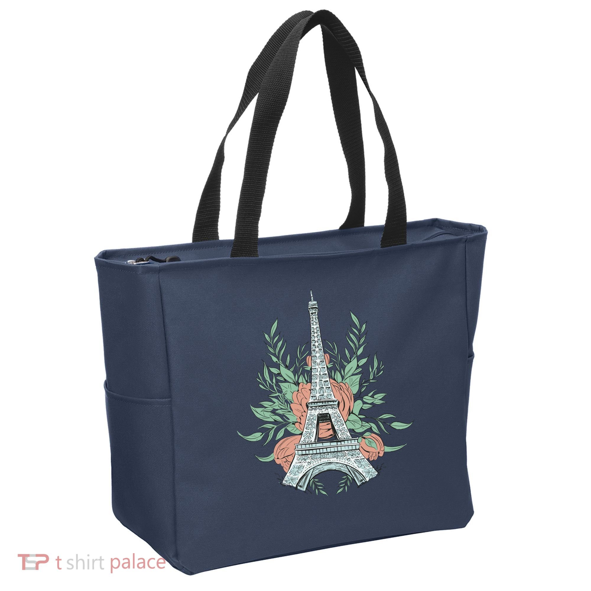 Eiffel Tower Rose Floral Bag