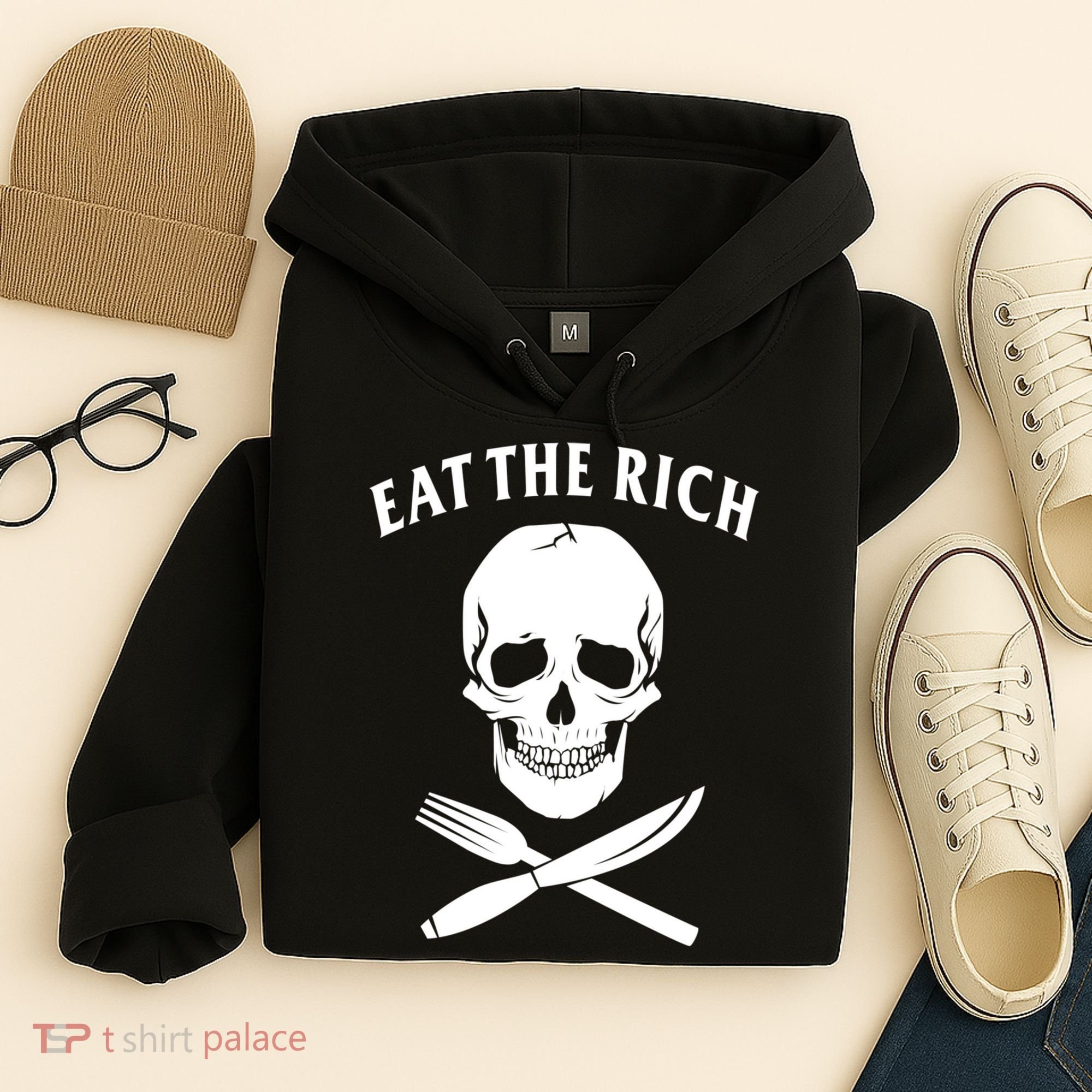 Eat The Rich Funny Anti Capitalism Tee Hoodie