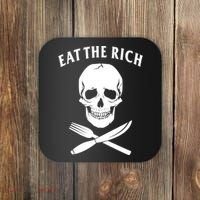 Eat The Rich Funny Anti Capitalism Tee Coaster thumb 0