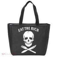 Eat The Rich Funny Anti Capitalism Tee Tote Bag thumb 0