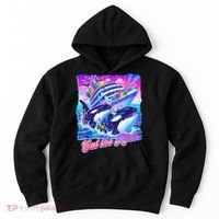 Eat The Rich Whale 90s Orca Funny Whale Animal Yacht Retro Hoodie thumb 0