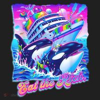 Eat The Rich Whale 90s Orca Funny Whale Animal Yacht Retro Hat thumb 2