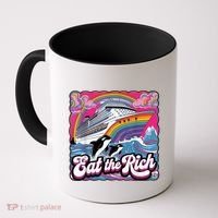 Eat The Rich Whale 90s Orca Whale Animal Yacht Retro Coffee Mug thumb 0
