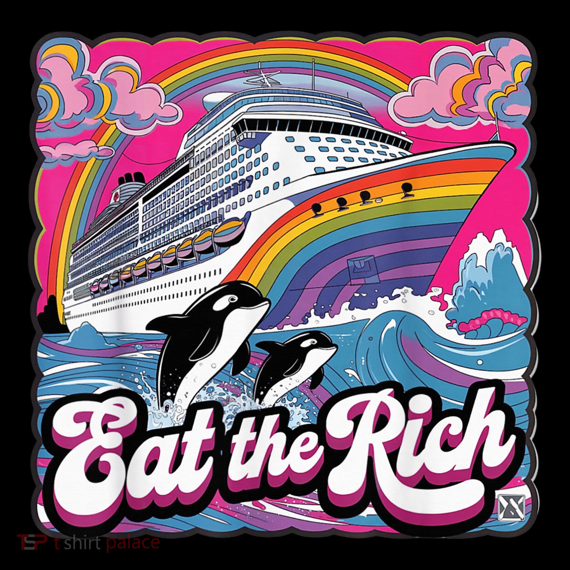 Eat The Rich Whale 90s Orca Whale Animal Yacht Retro Coffee Mug