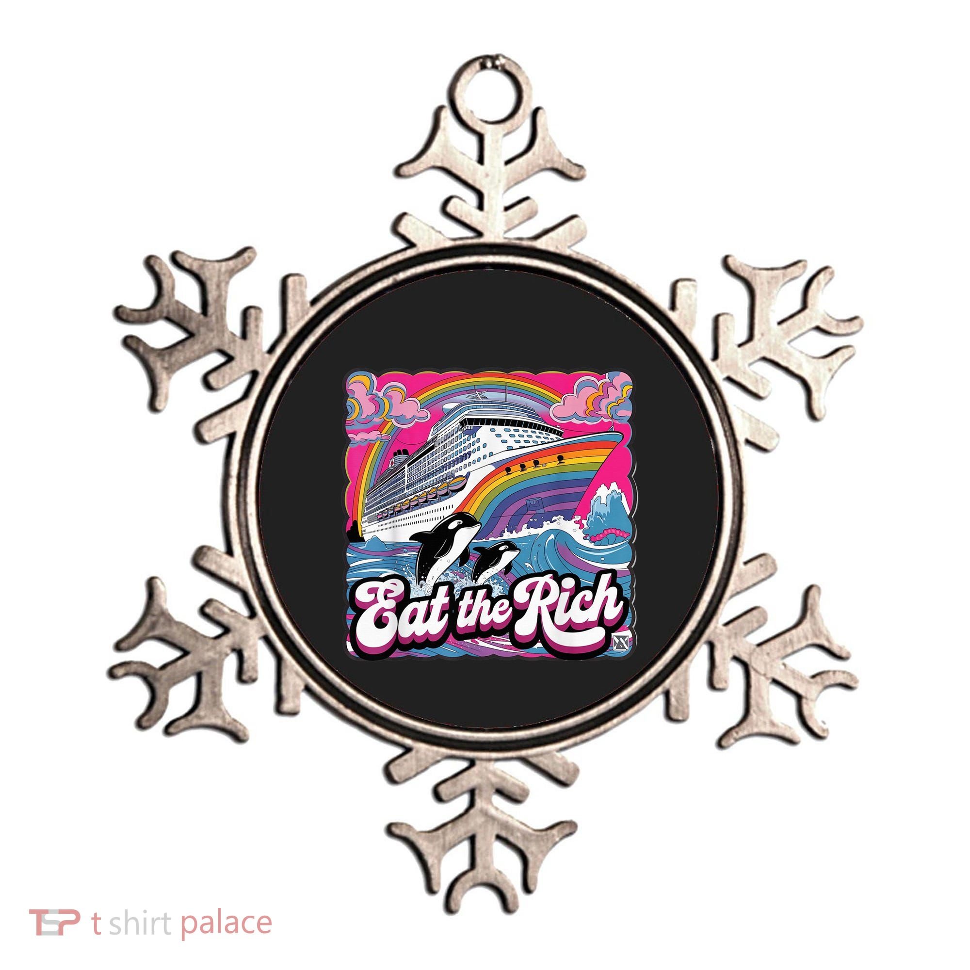 Eat The Rich Whale 90s Orca Whale Animal Yacht Retro Ornament