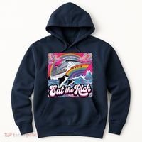Eat The Rich Whale 90s Orca Whale Animal Yacht Retro Hoodie thumb 0