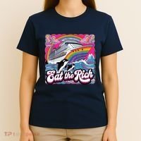 Eat The Rich Whale 90s Orca Whale Animal Yacht Retro T-Shirt thumb 4