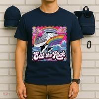 Eat The Rich Whale 90s Orca Whale Animal Yacht Retro T-Shirt thumb 6