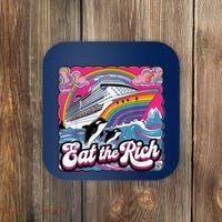 Eat The Rich Whale 90s Orca Whale Animal Yacht Retro Coaster thumb 0