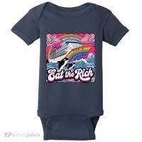 Eat The Rich Whale 90s Orca Whale Animal Yacht Retro Baby Bodysuit thumb 0