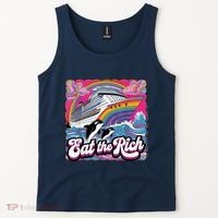 Eat The Rich Whale 90s Orca Whale Animal Yacht Retro Tank Top thumb 2